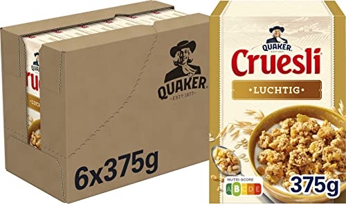 Quäker Cruesli Airy Natural, Schachtel 6 Stück x 375 g von Quaker