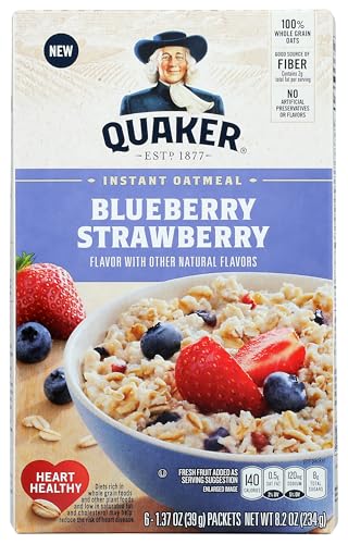Quaker Instant Oatmeal Blueberry Strawberry (6 - 1,37 Packungen) von Quaker