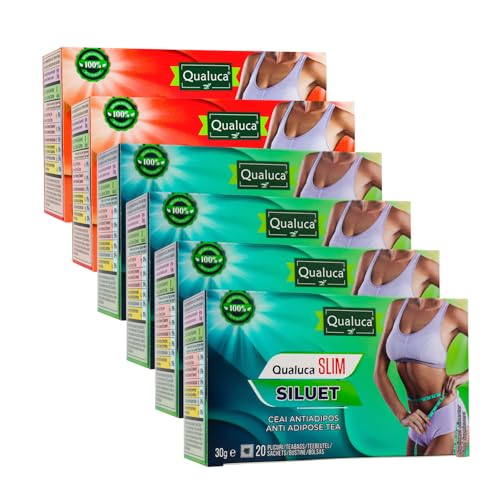 Qualuca, Silhouette & Detox-Komplex - 45 Tage | Tee | 4x Silhouette + 2x Detox | 6er-Set | 120 Teebeutel von Qualuca