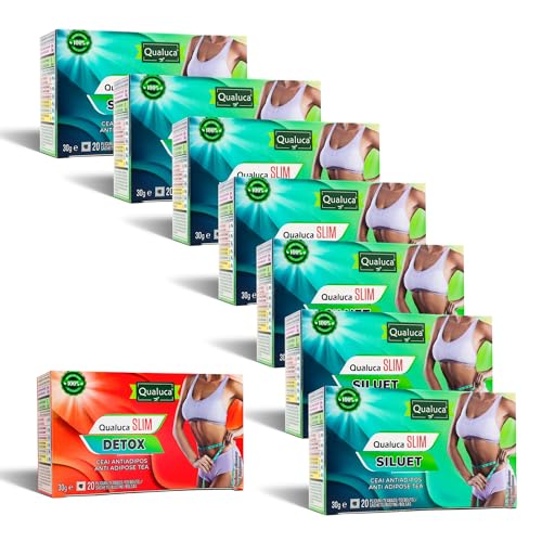 Qualuca, Silhouette & Detox Komplex – 60 Tage | (7x Silhouette + 1x Detox) Tee | 8er-Set | 160 Teebeutel von Qualuca