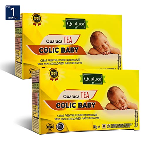 Qualuca Koliken Baby Fencheltee | Beruhigender Tee für Babys & Stillende Mütter | Unterstützt Muttermilch | Hilft bei Koliken | 40 Beutel | 2er Pack von Qualuca