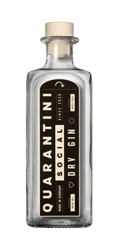 Quarantini Social Dry Gin mit fruchtigen Geschmacksnoten (500ml) – Premium Gin mit aromatischen Gin Botanicals aus Papaya, Bergamotte und Pomeranze – Perfekt geeignet als Gin Geschenkset von Quarantini