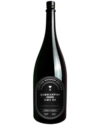 Quarantini Black Gin Magnum 42% Vol. (1,5 Liter) – mit fruchtigen Botanicals aus Papaya und Bergamotte von Quarantini