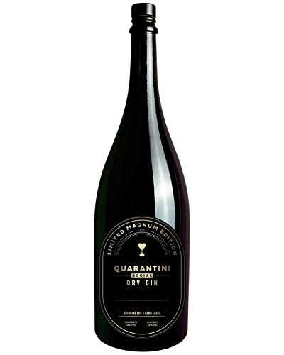 Quarantini Dry Gin Magnum 42% Vol. (1,5 Liter) – mit aromatischen Botanicals aus Papaya, Bergamotte und Pomeranze von Quarantini