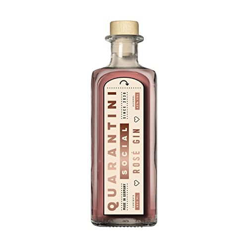 Quarantini Rosé Gin (500ml) – Premium Gin mit fruchtigen Gin Botanicals aus Himbeere, Blaubeere und Brombeere – perfekt geeignet als Gin Geschenk von Quarantini