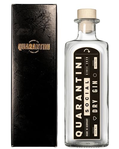 Quarantini Dry Gin 42% Vol. (500 ml inkl. Geschenkverpackung) – mit aromatischen Botanicals aus Papaya, Bergamotte und Pomeranze von Quarantini