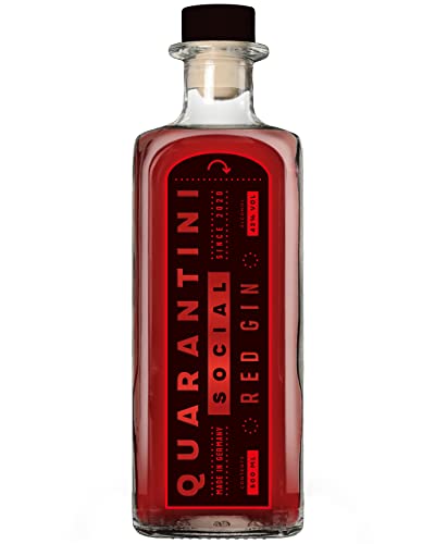 Quarantini Red Gin (500ml) – der Premium Red Gin ist ein absoluter Hingucker und begeistert mit neuen Gin Botanicals geschmacklich und optisch – perfekt geeignet als Gin Geschenk von Quarantini