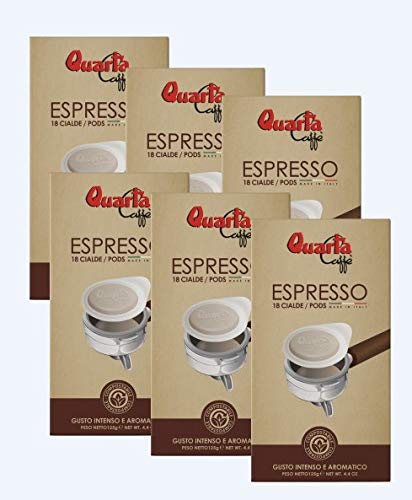 Caffè Quarta Aroma Intenso Kaffeepads N. 6 Pakete 18 pods jeder Italian Coffee Puglia Salento geproduceerd en verpakt in Salento. von Quarta Caffè