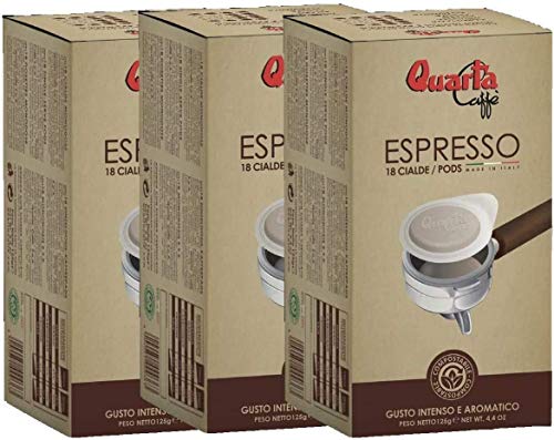Quarta Caffè Aroma Intenso Kaffeepads | 3 Päckchen mit 18 Kaffeepads | Insgesamt 54 Kaffeepads | Italien, Apulien, Salento Quarta Caffè Aroma Intenso Kaffeepads | 3 Päckchen mit 18 Kaffeepads | Insgesamt 54 Kaffeepads | Italien, Apulien, Salento von QUARTA