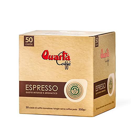 Quarta Caffè Einzeldosis-Kaffeepads | Eine Packung mit 50 Pads | Intensiver und aromatischer Geschmack von Quarta Caffè