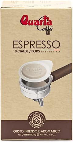 Quarta Caffè Kompostierbare Espresso-Pads | Eine Packung mit 18 Pads von Quarta Caffè