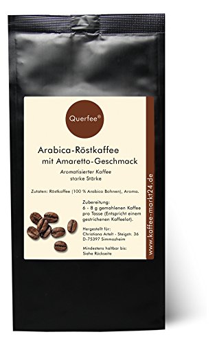 Kaffee mit Geschmack - Amaretto - Arabica Röstkaffee mit Amaretto Geschmack (ohne Alkohol) - gemahlen (250g gemahlen) von Querfee