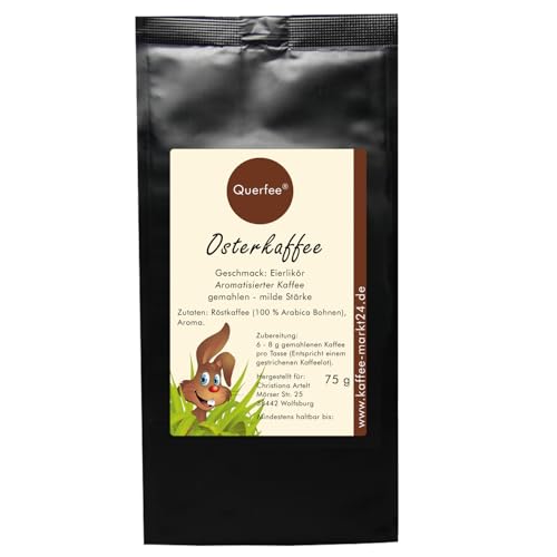 Ostergeschenk Osterkaffee Kaffee zu Ostern - Arabica Röstkaffee mit Eierlikör Geschmack - gemahlen - 75 g von Querfee von Querfee