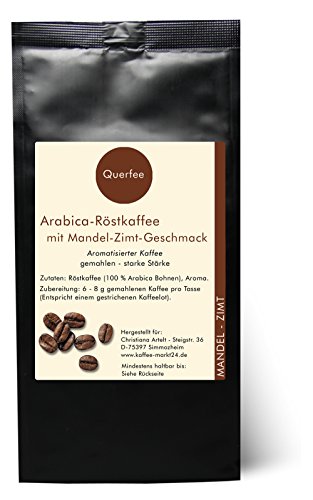 Kaffee mit Geschmack - Mandel Zimt - Arabica Röstkaffee mit Mandel Zimt Geschmack - gemahlen - 250 g von Querfee