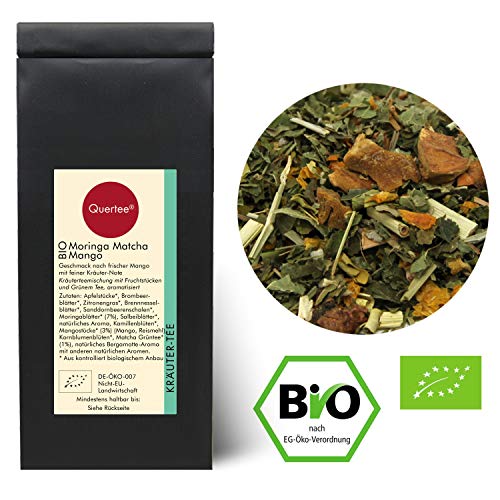 Quertee - Bio Kräutertee "Moringa Matcha Mango" - Biotee mit Mango und feiner Kräuternote (500 g) von Quertee