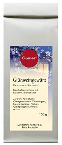 Glühweingewürz Premium Glühweingewürzmischung - Glühwein selber machen - Ohne Alkohol, ohne Zucker auch für Kinderpunsch - 100 g von Quertee von Quertee