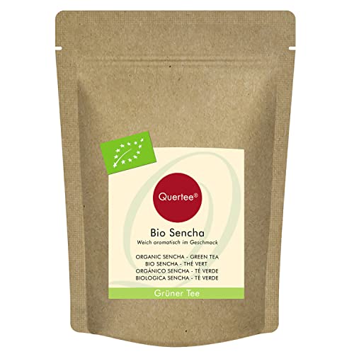 Bio Sencha Grüner Tee weich aromatisch im Geschmack - Über 100 Tassen Grüntee - 200 g von Quertee von Quertee