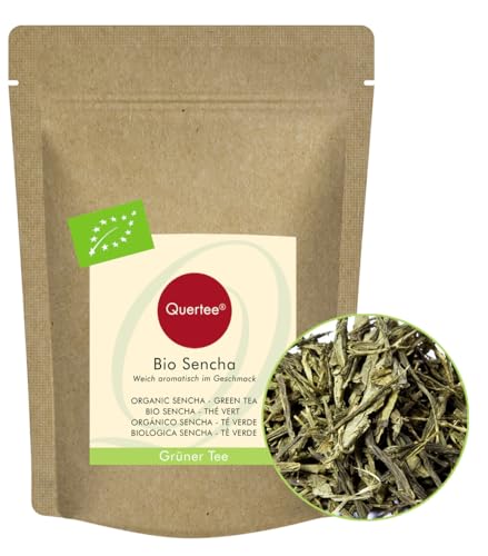 Sencha Tee BIO Grüner Tee - lose und geschnitten - 100% natürlich - weich aromatisch im Geschmack von Quertee (200 g) von Quertee