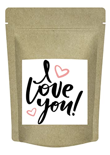 I love you | Ich liebe Dich Tee zum Valentinstag, Geburtstag, Hochzeitstag, mit Erdbeer Orangen Geschmack für Deinen Erdbeermund - 100 g von Quertee von Quertee