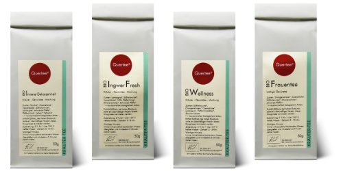 Kräutertee Biotee Quertee® Nr. 11 - 4 x 50 g Bio Tee - Wellness Set für Frauen - Frauentee von Quertee