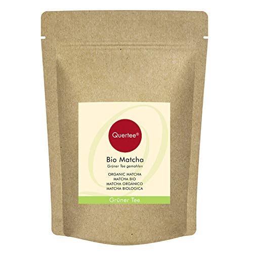 Matcha Tee Pulver Bio 100 g | Matcha zum Trinken, oder für Smoothies, Shakes, Müsli und zum Kochen und Backen | Bio-Qualität von Quertee von Quertee