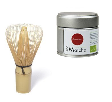 Quertee® - Japan Original Matcha - Bio - 30 g Dose - Premiumqualität PLUS Matcha Besen von Quertee