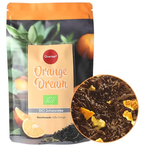 Quertee BIO Schwarztee „Orange Dream“ Geschmack nach süßer Orange für pure Genussmomente und für die Sinne - Schwarzer Biotee lose (200 g) von Quertee