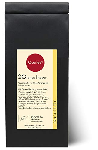 Quertee Bio Früchtetee "Orange-Ingwer" mit fruchtige Orange und feinem Ingwer Geschmack (100 g) von Quertee