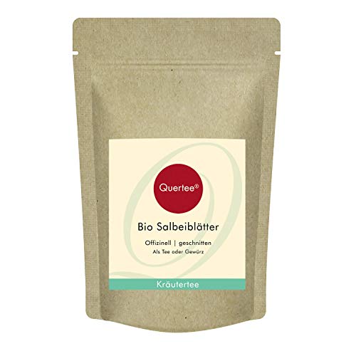 Quertee Bio Salbei als Tee oder Gewürz | Bio Salbei Blätter geschnitten offizinell (200 g) von Quertee