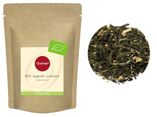 Quertee BIO Grüner Tee – „Ingwer Limone“ – Biotee mit erfrischend, leichtem Limonen Geschmack (200 g) von Quertee