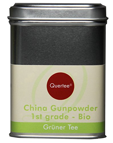 Quertee - Bio - Grüner Tee - "China Gunpowder 1st grade " in einer Teedose - 130 g - Loser Biotee von Quertee