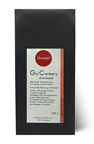 Quertee Rotbuschtee - Goji Cranberry Granatapfel - 250 g, 1er Pack (1 x 250 g) von Quertee