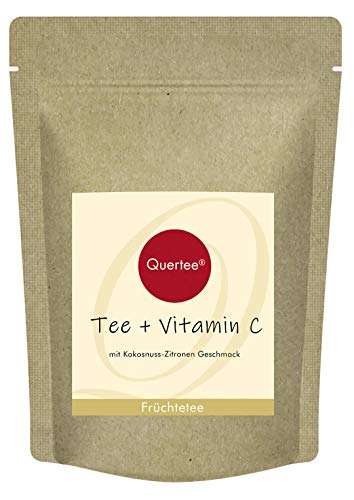 Quertee Tee + Vitamin C - Früchtetee mit Kokos-Zitrone Geschmack plus Vitamin C - 200g von Quertee