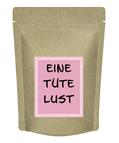 Teegeschenk "Eine Tüte Lust" - Lustiges Geschenk für Morgenmuffel und lustlose - Sei lustig - 75g Tee mit Kokos-Geschmack - Früchtetee von Quertee