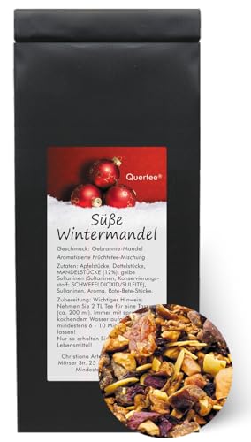 Wintertee "Süße Wintermandel" Früchtetee Weihnachtstee mit Geschmack nach gebrannter Mandel | Festlicher Tee zu Weihnachten Winterzeit Adventszeit von Quertee (100 g) von Quertee