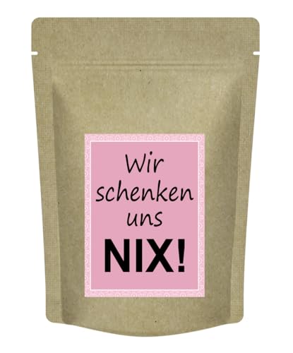 "Wir schenken uns NIX!" - Das kleine Tee Geschenk mit einem bißchen NICHTS – Früchtetee Erdbeer-Orangen Geschmack | Tee Geschenkidee für besondere Momente "Nichts schenken" - 70 g von Quertee