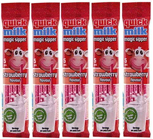 Quick Milk Erdbeere 5 Beutel mit je 5 Halmen Magische Milch Trinkhalme Strohhalme Quick Milk Erdbeere 5 Beutel mit je 5 Halmen Magische Milch Trinkhalme Strohhalme von Quick Milk