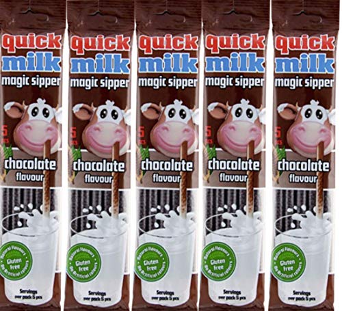 Quick Milk Schokolade 5 Beutel mit je 5 Halmen Magische Milch Trinkhalme Strohhalme Quick Milk Schokolade 5 Beutel mit je 5 Halmen Magische Milch Trinkhalme Strohhalme von Quick Milk