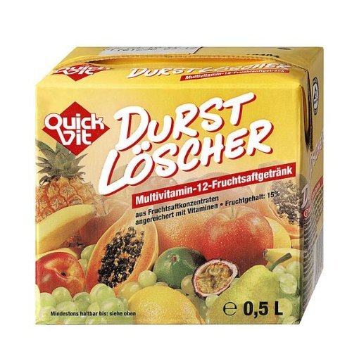 Quickfit Durstlöscher 'Multivitamin' Erfrischungsgetränk, 12x 500 ml von Quickfit