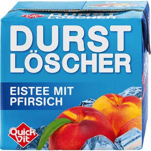 24 Packungen a 500ml Durstlöscher Quickfit Ice tea Eistee Pfirsich mit Strohhalm von QuickVit