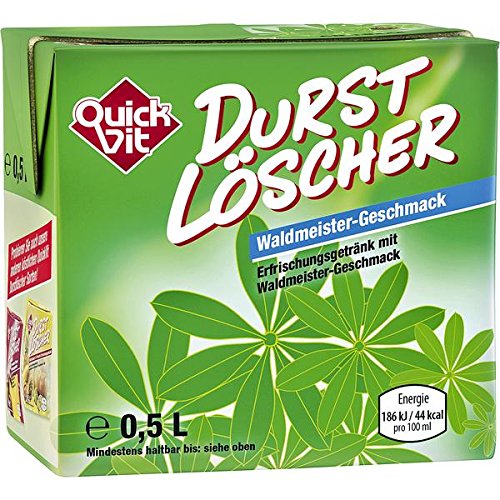 24 Packungen a 500ml Durstlöscher Quickfit Waldmeister mit Strohhalm von QuickVit