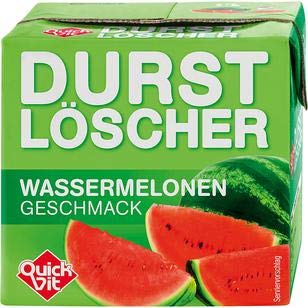24 Packungen a 500ml Durstlöscher Wassermelone mit Strohhalm Melone von QuickVit