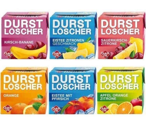 Quickfit 36 Pack Durstlöscher a 500ml Mixbox 6 Sorten Eistee Fruchtsaftgetränk 18 Liter von QuickVit