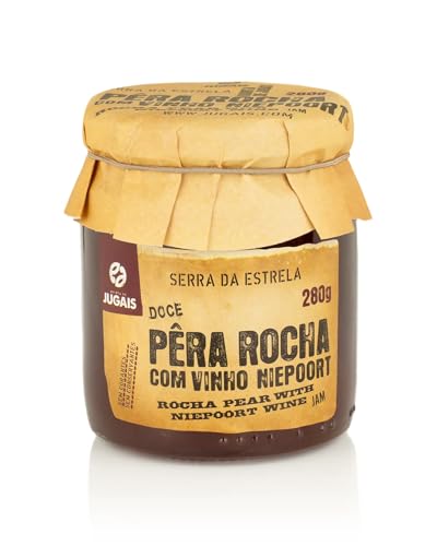 Birnenmarmelade Rocha mit Niepoort-Wein - Glas mit 280g - Traditioneller Geschmack - Ideal für Desserts und Frühstück - Ohne Farbstoffe und Konservierungsstoffe - Gourmet-Produkt aus Portugal von Quinta de Jugais