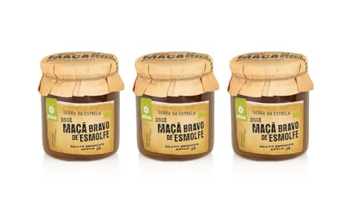 Bravo de Esmolfe Apfelmarmelade - Packung mit 3 Gläsern zu je 280g Ideal für Desserts und Frühstücke - Ohne Konservierungsstoffe und Farbstoffe - Gourmet-Produkt aus Portugal von Quinta de Jugais