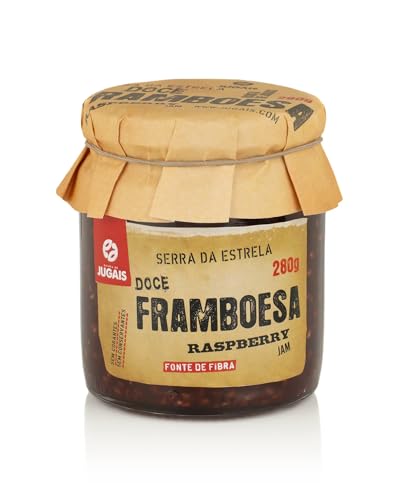 Himbeermarmelade - Glas mit 280g - Bietet eine Extra-Portion Energie - Ideal für Desserts und Frühstück - Ohne Farbstoffe und Konservierungsstoffe - Gourmetprodukt aus portugiesischer Herkunft von Quinta de Jugais