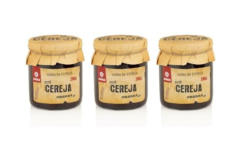 Kirschmarmelade - Packung mit 3 Gläsern zu je 280g - Süße und saftige Kirschen - Ideal für Desserts und Frühstücke - Ohne künstliche Zusatzstoffe - Gourmet-Produkt aus Portugal Kirschmarmelade - Packung mit 3 Gläsern zu je 280g - Süße und saftige Kirschen - Ideal für Desserts und Frühstücke - Ohne künstliche Zusatzstoffe - Gourmet-Produkt aus Portugal von Quinta de Jugais