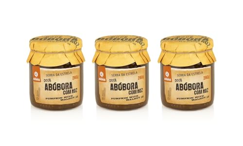 Kürbis-Nuss-Marmelade - Packung mit 3 Gläsern zu je 280g - Cremiger Geschmack und knusprige Textur - Ideal für Desserts und Frühstücke - Ohne Farbstoffe und Konservierungsstoffe von Quinta de Jugais
