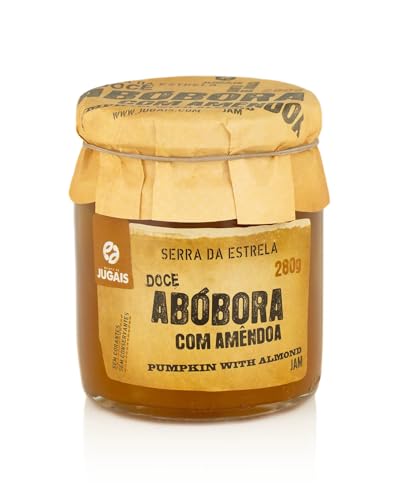 Kürbismandel-Marmelade - Packung mit 3 Gläsern zu je 280g - Cremiger Geschmack und knusprige Textur - Ideal für Desserts und Frühstück - Ohne Farbstoffe und Konservierungsstoffe von Quinta de Jugais