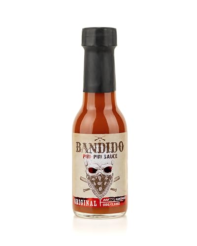 Piri Piri Hot Sauce Bandido - 100-ml-Flasche - Scharfe und vielseitige Sauce - Hergestellt aus Piri-Piri-Paprika, Gewürzen und Zitrusaroma - Gourmet-Produkt aus Portugal von Quinta de Jugais